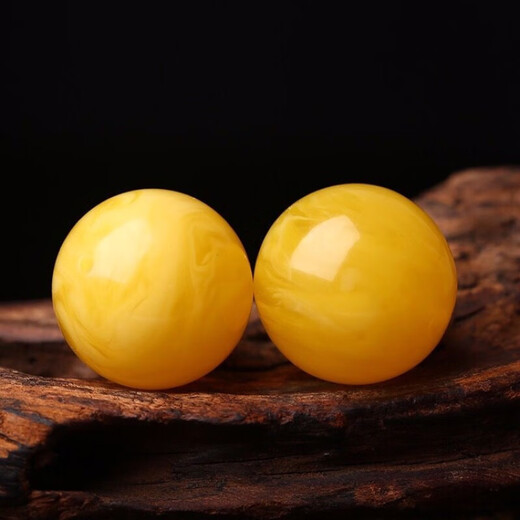 DL 1998 Fat Donglai same style natural beeswax round beads single beeswax single bead round beads chicken oil yellow floating flower old wax single hand 12mm chicken oil yellow floating flower one