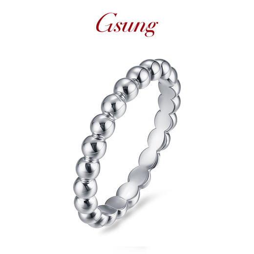 GsunG platinum PT950 bead ring is a perfect and smooth women's exquisite and versatile pure platinum ring. It can be customized. Priced by the gram. Contact before bidding.