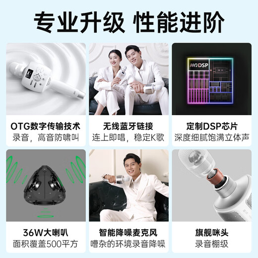 Meiniao Microphone and Audio All-in-One Comes with Sound Card Microphone Smart Screen Audio Microphone Home KTV Audio Set Karaoke Wireless Singing and Recording Live Broadcast Home Outdoor Karaoke 36W Classic Pure Singing Version PRO Does Not Support U Segment (Recommended for Singing) Professional Singers Recommend Sound Quality and Sound Effects