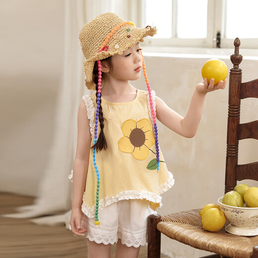 
LUSON Little O Bao Children's Clothing Baby Heavy Industry Full Embroidery Little Daisy Dress Women's Summer 2025 Girls' Lace Puffed Princess Skirt