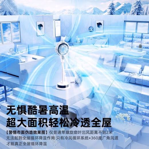 Lenovo 400-square-meter humidification spray丨Patented cold wind electric fan refrigeration floor fan household air conditioning fan silent bedroom ultra-quiet first-level energy efficiency air circulation fan ice mist compressed white mist refrigeration - 16 seconds off - whole house moisturizing