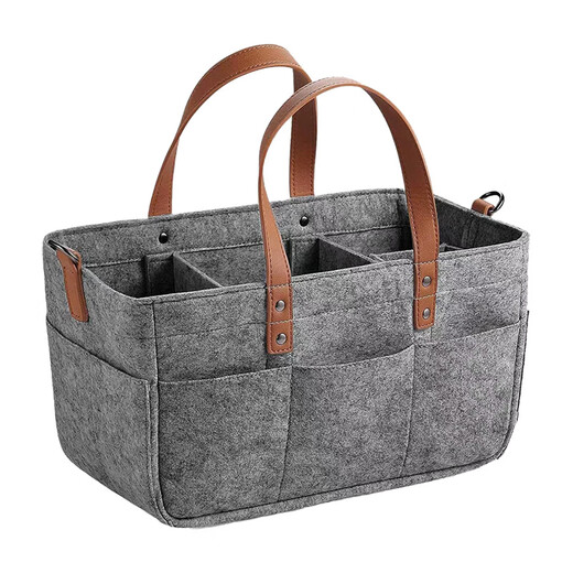 
Yusenyi Storage Bag Large Capacity Diaper Pack Felt Diaper Pack Baby Travel Storage Bag Mommy Pack Storage Bag Gray Felt Diaper Pack (without straps) 1 Pack Length 38*Width 23*High 18cm