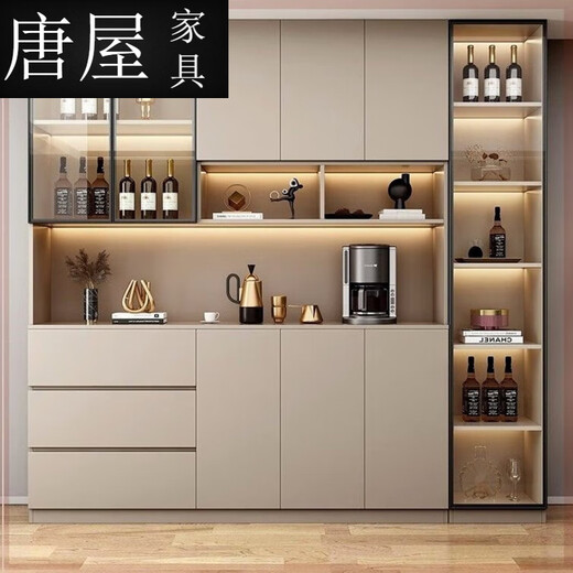
Tangwu solid wood dining side cabinet storage cabinet modern simple wine cabinet 2025 new integrated wall high cabinet living room storage cabinet full solid wood model 12240*40*220