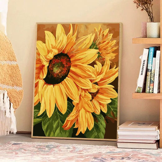 Pupan-Serie Sonnenblume digitales Öl Malerei Füllung Malerei Füllung farbhackerte Farbmalerei Ölmalerei
