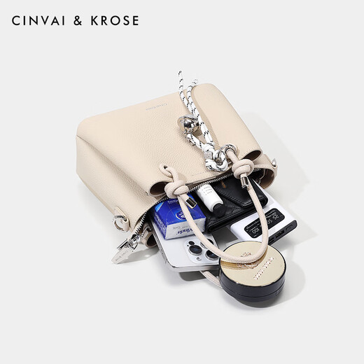 CINVAI&KROSE包包女款2025年新款女包大容量通勤单肩包高质感手拎包生日礼物女 米白【送女友老婆走心实用】