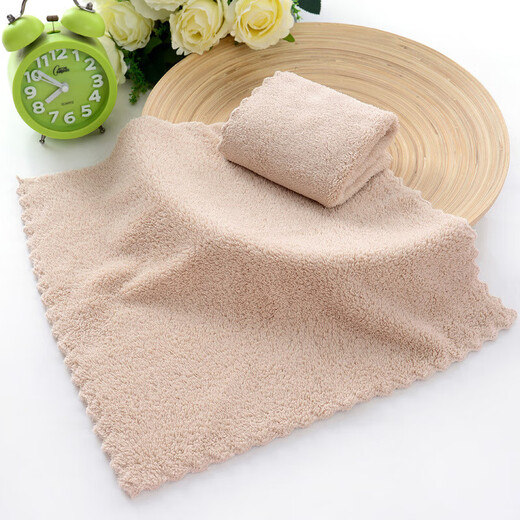 Face towel small coral velvet square small fiber absorbent quick-drying cheap square towel cleaning handkerchief random color 1 pack