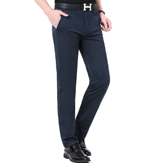 
Jinba Men's Clothing Brand Men's Clothing Pants Pure Cotton No Iron Middle-aged Business Casual High Waist Straight Counter Black 9226-3 M 29 Size Waist Circle 2ft 2 Waist Circle 74C