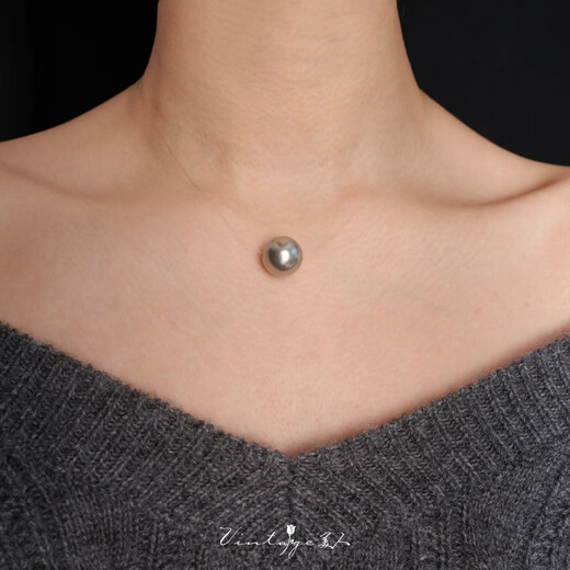 Fat Donglai's same style Australian white pearl single French classic versatile niche fishing line necklace / 12mm fishing line necklace