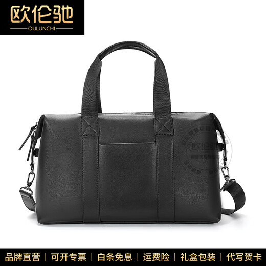 Oulunchi Light Luxus High-End-Reisetasche Herren echtes Leder große Kapazität Herrengepäckbeutel Cowide Leder One-Shoulder Crossbody Business Handtasche Klassische große Größe großer Größe