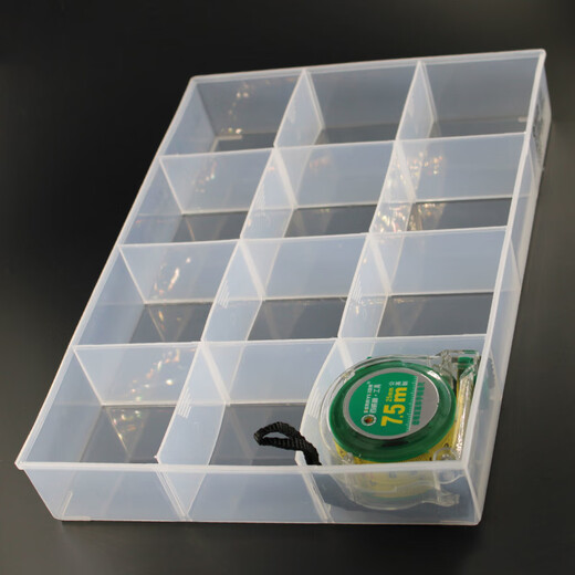 Caja de piezas de plástico transparentes engrosados ​​de Qinkai sin cubierta Caja de tornillo de celosía Grid REJETA DE CONTERENCIA COMPONENTE ELECTRÓNICO 1105 Caja de piezas 12 Grid extraíble