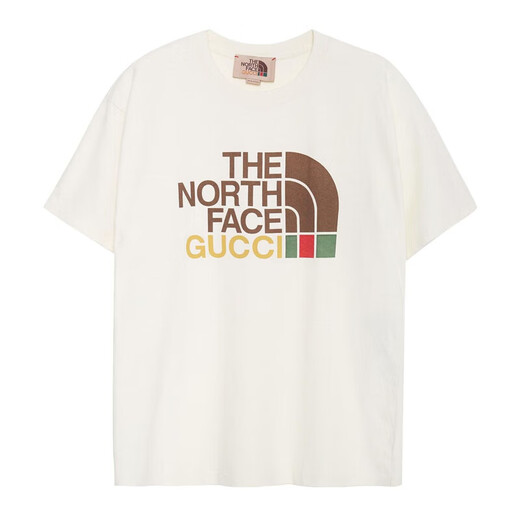 古驰（GUCCI）古驰T恤THE NORTH FACE Logo印花宽松圆领短袖节日送礼 象牙白 616036-XJDCL-9756 XL