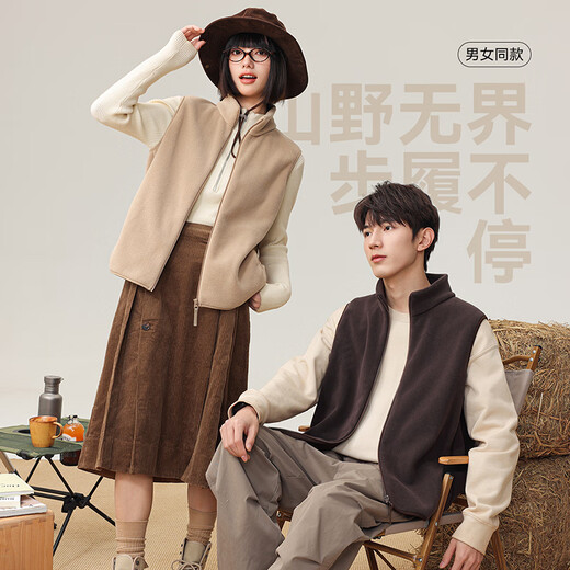 Flying in the Snow Polar Fleece Vest Women's 2025 Autumn and Winter New Couple Stand Collar Thickened Fleece Vest Mickey Color L170