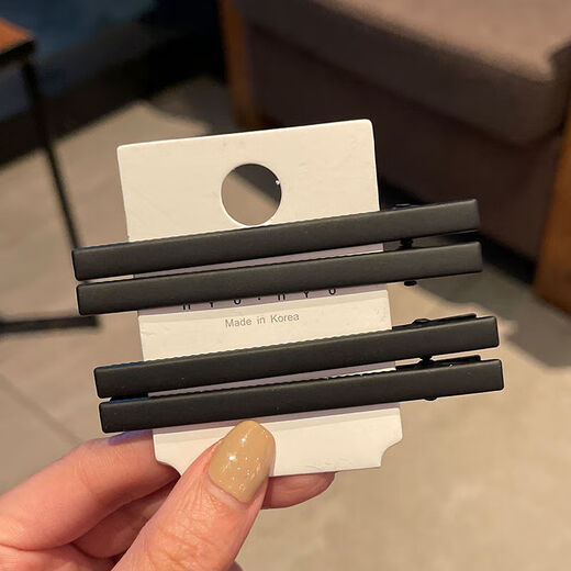 Black seamless face wash hairpin side face wash bangs clip forehead makeup clip one-word duckbill clip hairpin headwear black 10-piece set hot sale