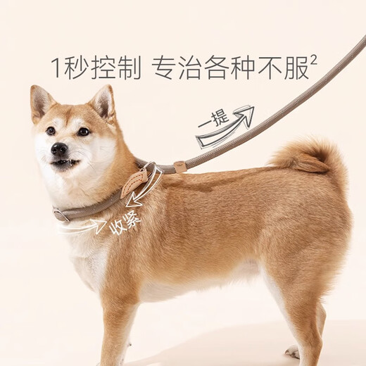 Guazhou Mu dog rope explosion-proof P chain dog walking traction rope anti-breakaway dog chain medium and large dog traction rope length 1.5m*thick 1.6cm black