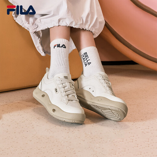 FILA official women's shoes COOKIES retro canvas shoes 2025 summer new cookie shoes sports and casual shoes tofu white-TF 38