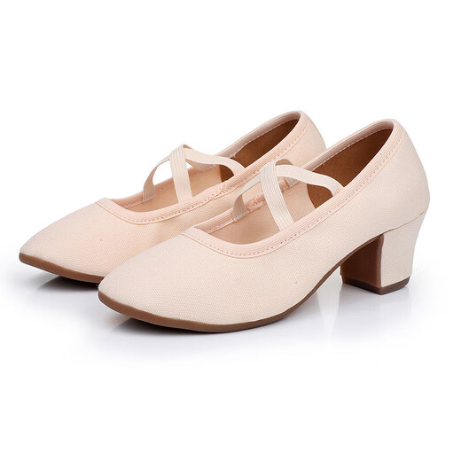 Square Dance Teacher Schuhe Outdoor Erwachsene weiche Sohle Frauenbauch Klassische ethnische moderne Tanzpraxis Balletttanzschuhe Kamel Farbe 2 cm Flat Heel 37