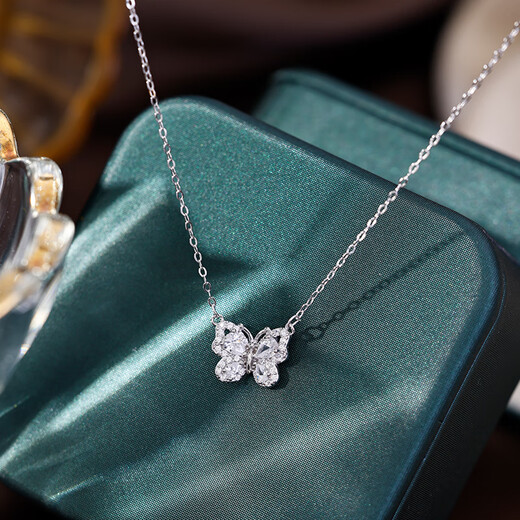LAOMIAO 999 Collier de papillon en zirconium en argent sterling pour femmes 2025 Nouveau collier de la clavicule de conception de niche de luxe léger