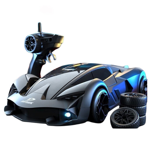 Zhouke 25 remote control car charging models four-wheel drive high-speed drift racing gift sports car model charging children's electric car Dark Night Black Bull four-wheel drive + full proportional throttle + 3-speed variable speed standard 1 body battery free set of tires + snow