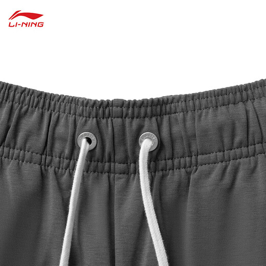 Li Ning Anti-Wu Sports Pants Knitted Trousers Men's 2025 Autumn New Fashion Loose Straight Sweatpants -5 Soot Gray M