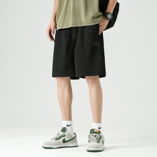 阿迪达斯 （adidas）棉质短裤男夏季运动裤宽松透气针织休闲五分裤IC9756 IC9756 S 120-135斤
