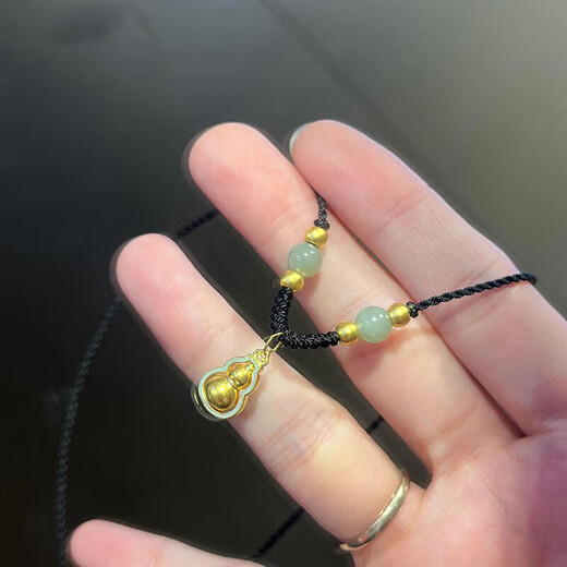 BMOI Old Phoenix 999 pure gold ancient method gourd pendant necklace new women's braided rope transfer bead neck chain clavicle