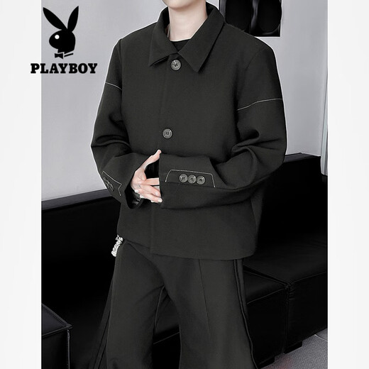 Playboy (Playboy) Veste de costume rembourré à épaule légère et élégante pour hommes à printemps et à automne à l'automne