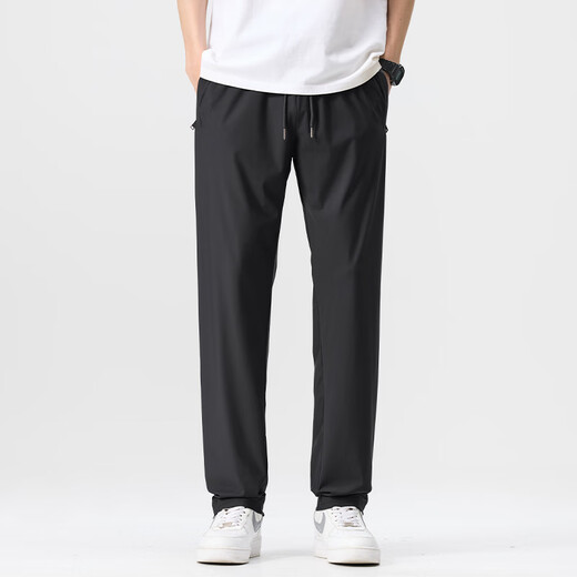 PANTER CARDIN PANTAL PANTAL MENS MENS ULTA-TRA-AMÉRIQUE AMÉRICAIN PANTAGE À DROYAGE À DÉTRÉE MENS MENS MENS MENS SILK ÉLASTIQUE ÉLASTIQUE LEG NOUVEAUX SPORTS 6630 Black L [Recommandé 110-125 Jin [Jin est égal à 0,5 kg]]]