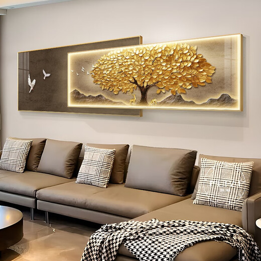 Clcey Fabao Tree Wohnzimmer Dekoration Gemälde leichter Luxus -Sofa Hintergrund Wandhänge Malerei Einfacher moderne 2024 Neue Wandmurmal