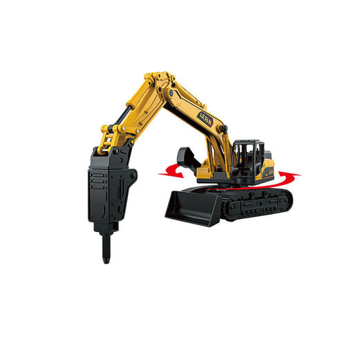 
Shantoulin Village large inertial engineering vehicle excavator realistic bulldozer grabbing machine ground drilling machine model children's play pictures Inertial excavator with dump 16864