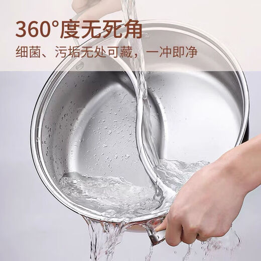 Olla de pato mandarín de acero inoxidable de calidad alimentaria sin olor, olla caliente doméstica de gran capacidad de una sola pieza con tapa para cocina de inducción, 33 CM 5-8 personas, pato mandarín de una pieza sin olor