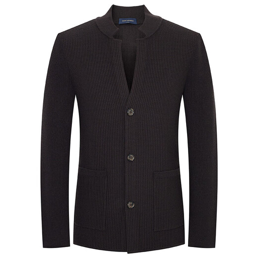 Angel Bird Cardigan Men's Stand Collar Cardigan Casual Long Sleeve Jacket Sweater EBY233041U Oak XL (50)