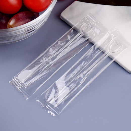 Original concept of disposable fruit fork, 200 pieces of fruit picks, food-grade children's desserts, cakes and snacks, transparent independent packaging, disposable fruit forks, independent packaging - 200 pieces