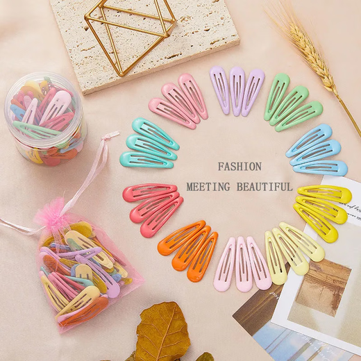 Clip de cheveux pour enfants Girl Colon Couleur Internet Célébrité mignon BB Clip Clip One-line Clip Clip Clip Clip Bang Bang Little Girl Couchette Femelle Clip de goutte d'eau aléatoire 10 pièces