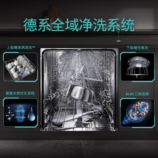 SIEMENS 14+2 sets of independent dual-purpose all-purpose cabin dishwasher, first-class water efficiency, precise vortex washing, dynamic circulation drying, 96h storage and sterilization SJ23HI00KC