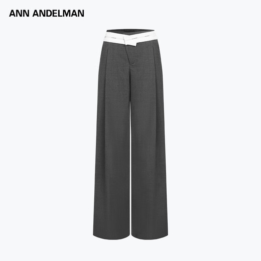 Ann Andelman offizielle Direktverkäufe 2025 Neues graues Design mit geradlinigen Freizeithosen Taillenhose Gray s
