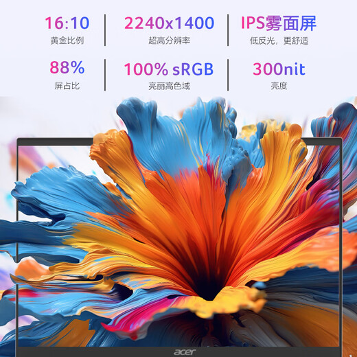 Acer Extraordinary Go 20% National Subsidy 14-inch Thin and Light Student Office Laptop (13th Generation Core i5 16G 1T 2.2K) Pink