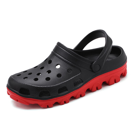 Ningmeng Big Foot Wide Foot Hole Shoes Sandals de tamaño extra grande para hombres Sumanes sin deslizamiento sin deslizamiento de doble uso de doble uso más zapatos de playa grasas y más grandes S9859 Azul oscuro 37