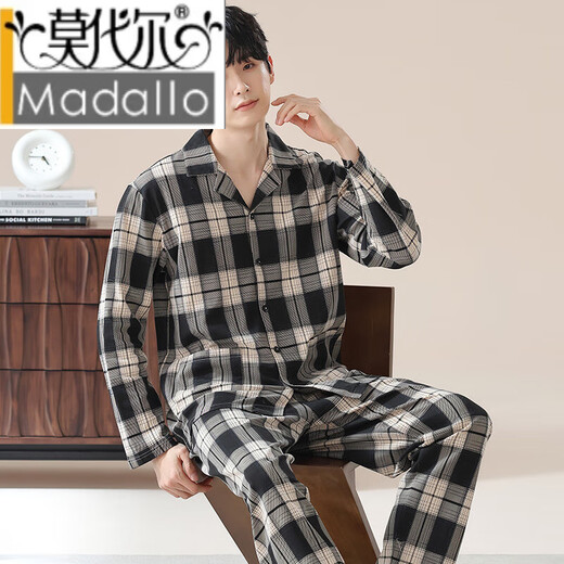 莫代尔男款睡衣2025新款春秋款可外穿长袖青少年男士大码秋季棉家居 12004男士OMM L 110-140