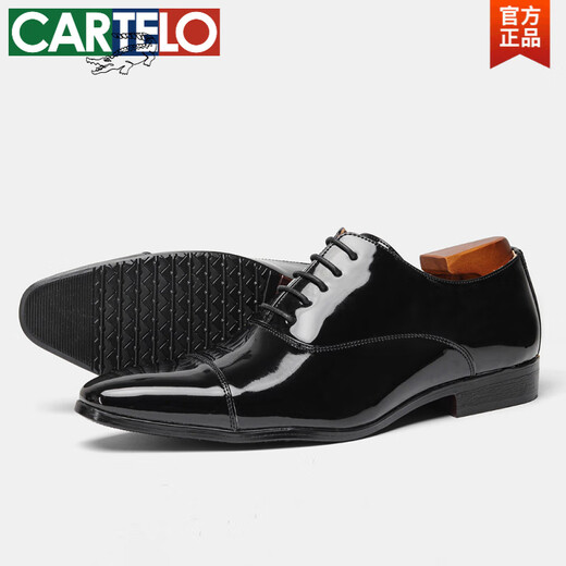 Cartelo Zapatos de cuero de tres articulaciones para negocios para hombres ropa formal de primavera y verano de cuero hecho a mano Poined Toe Oxford Zapatos de boda British Derby Zapatos KD9226 40