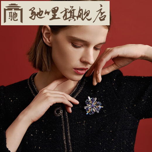 Chili French original design brooch, high-end temperament, autumn and winter accessories, collar pin, corsage, Mother's Day gift 2025, blue and purple