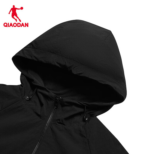
Jordan Sports Jacket Women's Trench Coat Spring and Autumn Windproof Water-Repellent Hooded Outdoor Jacket Long Sleeve Top Black XS