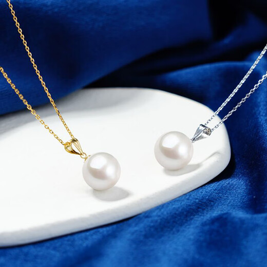 Duxi freshwater pearl pendant 18K gold melon seed buckle Edison pearl necklace 11-12mm commuting simple and versatile