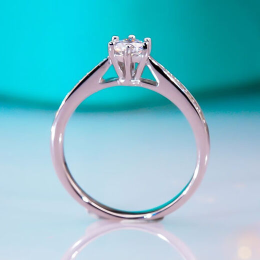 18pt950 Moissanite Diamond Ring Women's Fashion Classic Six Claw Straight Arm 30 Points Diamond Ring Request for Engagement Ring 2g 30 Points No. 19