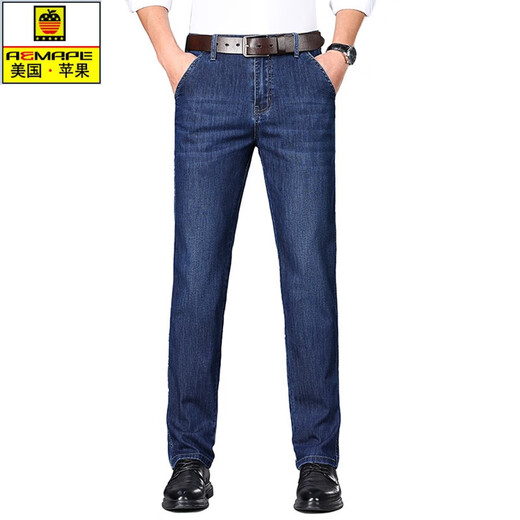 
AEMAPE American Apple middle-aged and elderly men's jeans for summer thin straight loose men's pants new casual pants for men 6621 blue (summer - high-end quality) thin 29 [2 feet 2 waist]