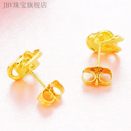 JBV gold Ruyi knot earrings, fashionable and versatile new love earrings 0.01g Ruyi