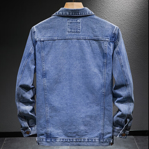 Autumn and winter warm denim jacket men's trendy brand large size velvet thickened handsome jacket men's slim work clothes J16 velvet black velvet 2XL (recommended 135-145Jin Jin equals 0.5 kg)