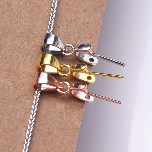 Fat Donglai same style 18K gold oblique hole pendant buckle head rose gold platinum melon seed buckle Buddha Jade Guanyin Jade Pendant PT950 platinum pendant oblique buckle