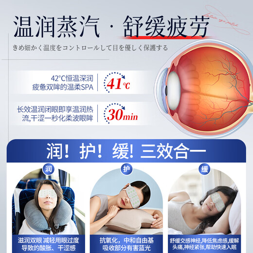 Jiubu Pharmaceutical Lutein Steam Eye Mask Relieves Dry Eyes and Fatigue Children's Sleep Shading Special Hot Compress Massage 3 Boxes