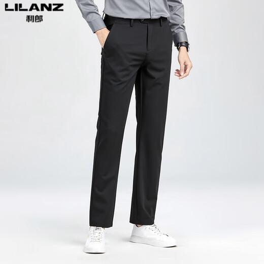 Lilang mulberry silkworm/silk casual pants for men's thin 2025 summer business elastic slim fit straight-leg pants blue H9896 32