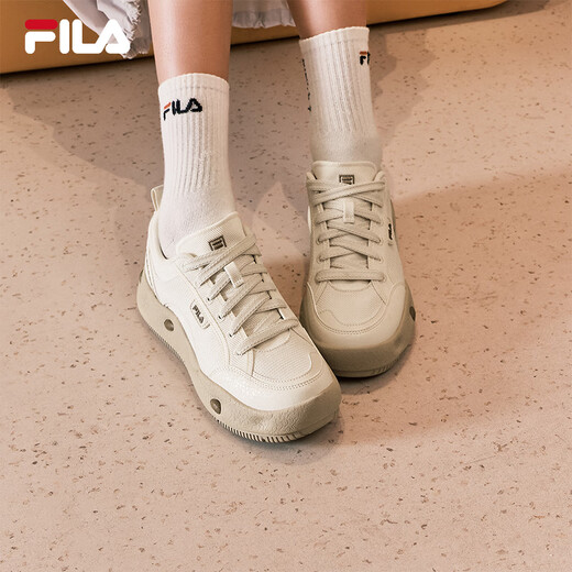 FILA official women's shoes COOKIES retro canvas shoes 2025 summer new cookie shoes sports and casual shoes tofu white-TF 38